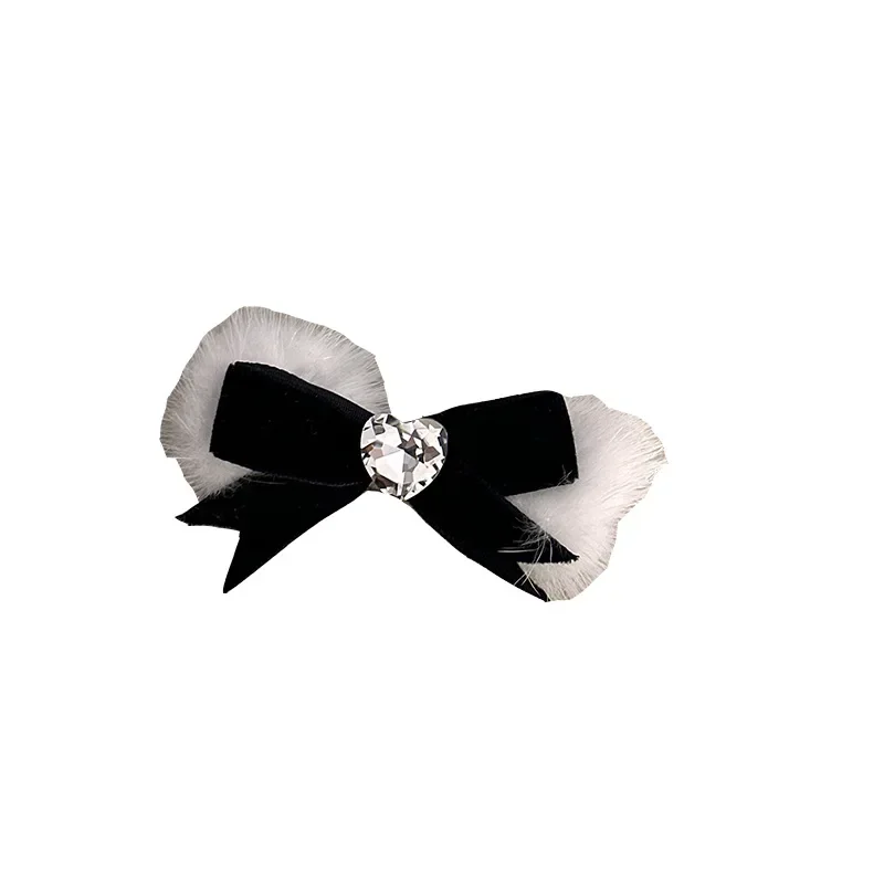 Hair pins and clip for women girl accessories bow korean winter rhinestone school furry Ribbon popular new in kpop sweets trendy