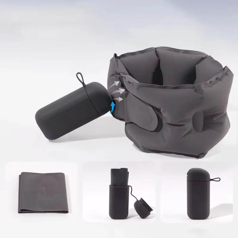 Manual Inflation Inflatable Neck Pillow Ultralight Breathable Travel U-shaped Pillow 360° Support Comfortable