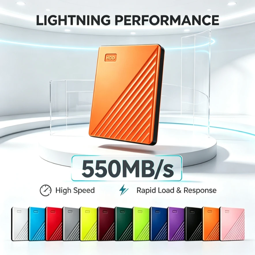 Original Portable External Yellow / Pink / Orange Hard Drive USB 3.0 Encrypted Storage Disk 500GB-4TB High Speed for Laptop