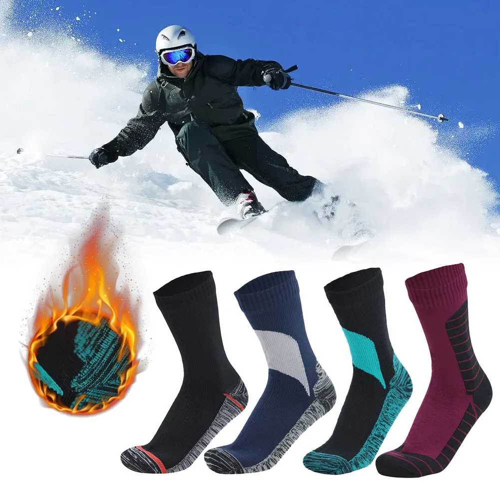 Outdoor Waterproof Breathable Crew Waterproof Socks Hiking Wading Camping Cycling Winter Sliding Snow Warm Sweat Absorption Sock