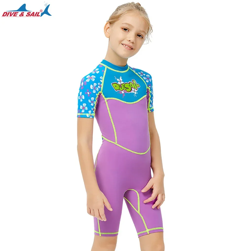 2024 Breathe Freely Wetsuits Diving Suit Kids Wetsuit One-piece Boys Girls Anti-jellyfish Multiple Size for Snorkeling Surfing