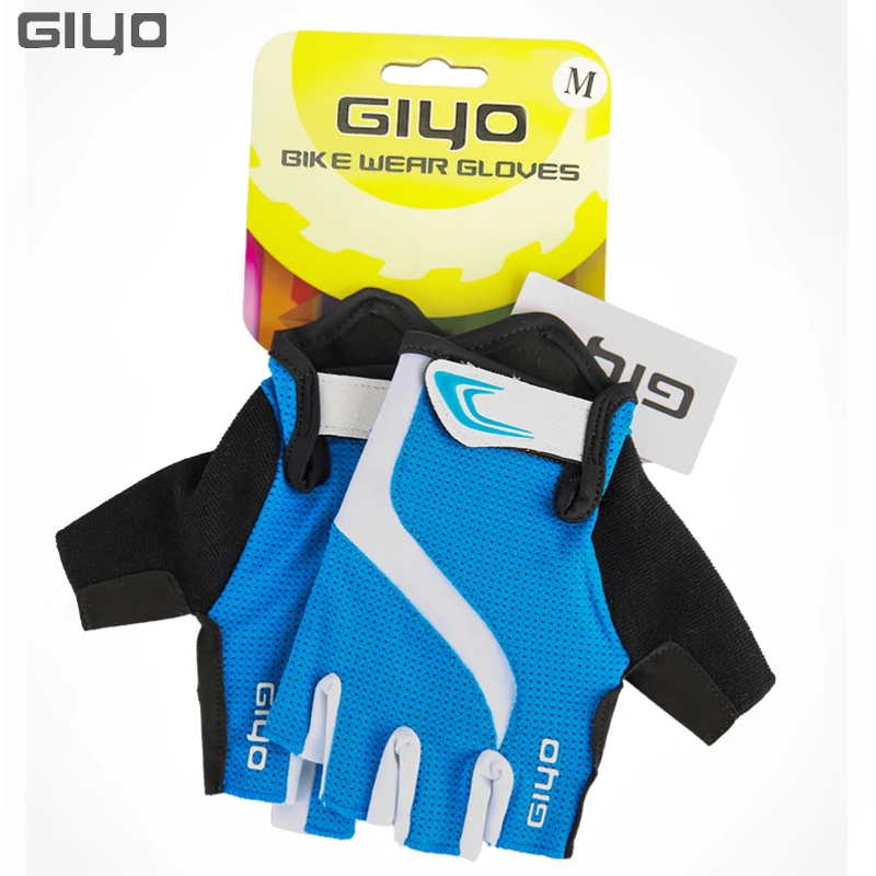 GIYO-Metade do Dedo Gel Luvas de Ciclismo para Homens e Mulheres, Luvas, À Prova de Choque, Respirável, Resistente ao Desgaste, MTB, Road Bike, Esportes ao Ar Livre