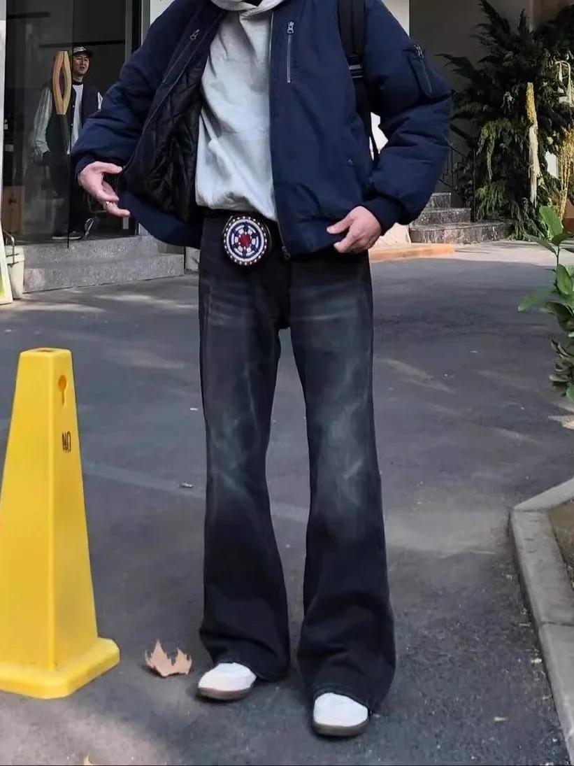 

Мужские джинсы Cleanfit Retro Washed Black Slim Fit: прямые, слегка расклешенные, универсальные, повседневные, модные, из денима