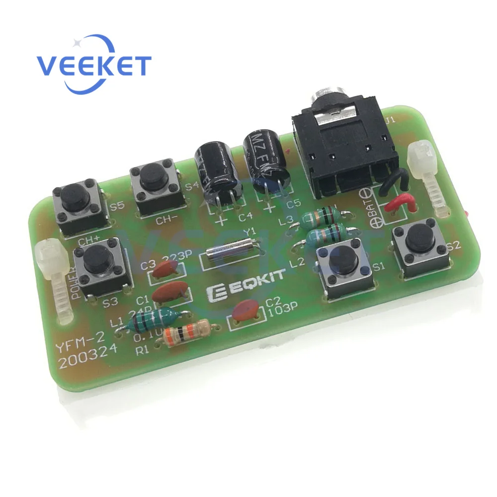 DIY Kit FM Stereo Radio Receiver Module Adjustable 76-108MHz Wireless Receiver DIY Electronic Production Training Welding Skills