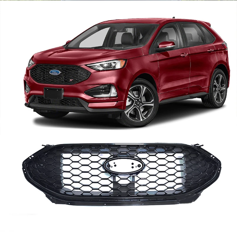 Car Front bumper Grill for Ford Edge 2019 2020 2021 2022 2023 2024 Gloss Black Honeycomb High Quality ABS Grills Mesh Style