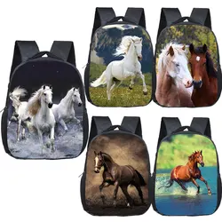 Sac à dos imprimé cheval animal pour enfants, sacs d'école pour enfants, sacs de jardin d'enfants, sacs à dos pour tout-petits, cartable pour garçons et filles, mode