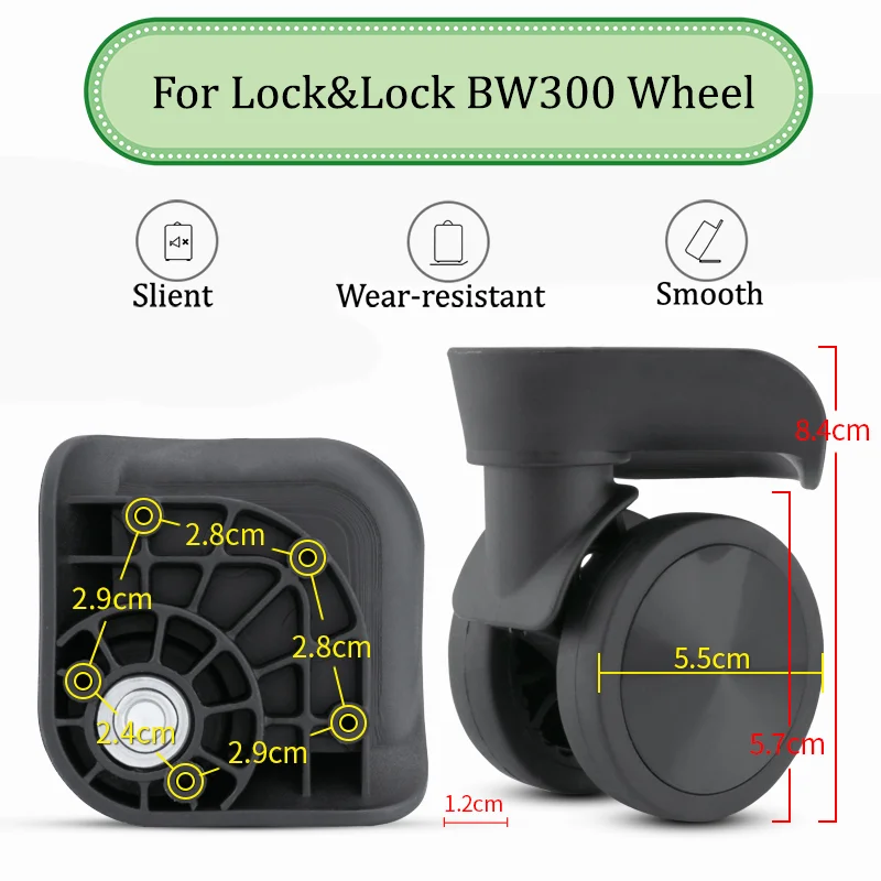 

For Lock&Lock BW300 Universal Wheel Trolley Case Wheel Replacement Luggage Pulley Sliding Casters Slient Wear-resistant Repair