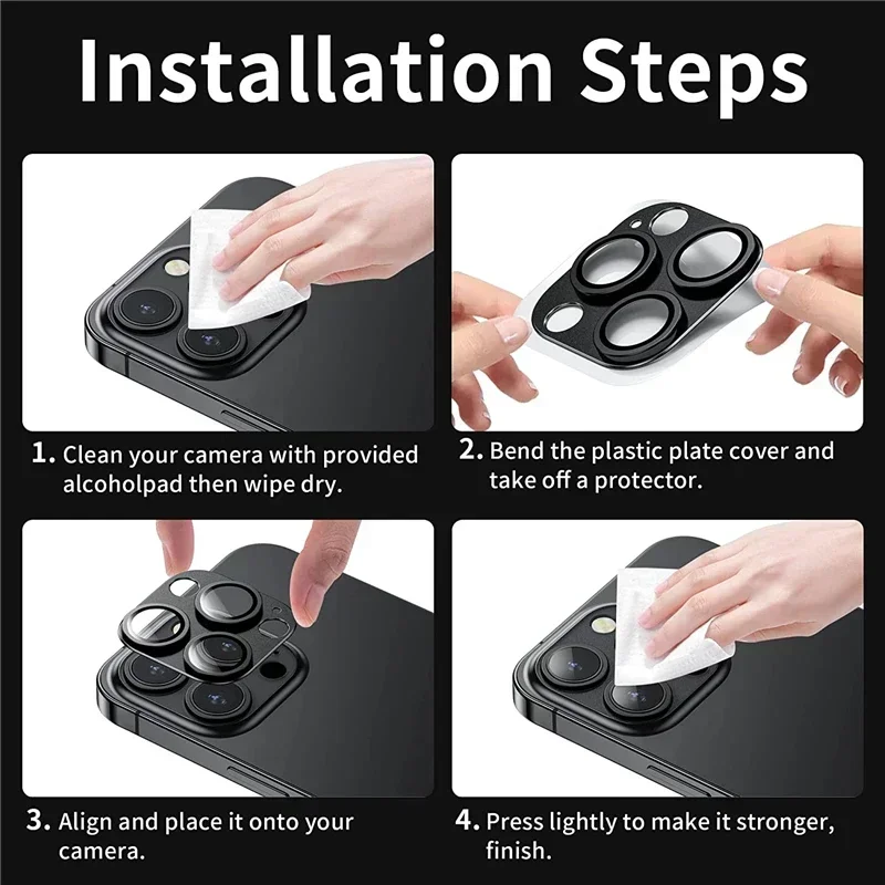 IPhone用メタルカメラレンズプロテクター,iPhone 14,13,15 pro max,12 mini,14 plus,14pro,13pro,15 pro,i15用カバーアクセサリー