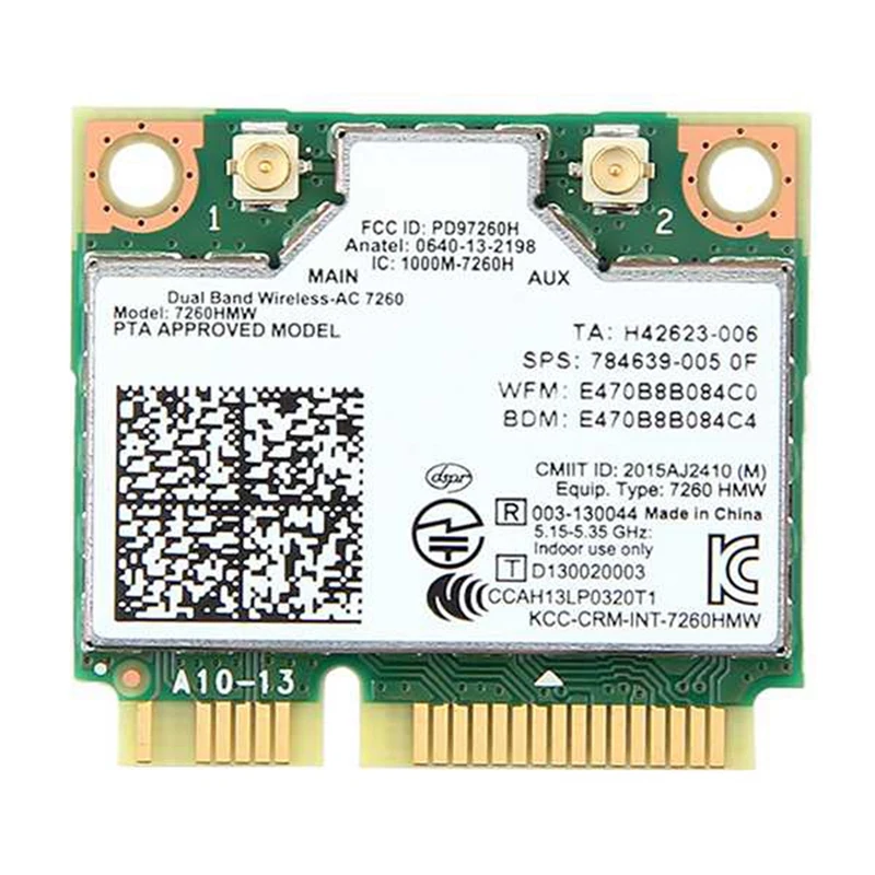 ワイヤレスネットワークカード,7260ac,Bluetooth 4.0,ミニpcie,wifiアダプター,デュアルバンド,ギガビットネットワークカード