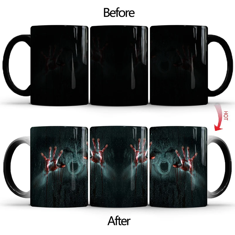 

1Pcs 350ml New Mug Heat Changing Color Mugs Cup Ceramic Coffee Mug Cup Best Gift
