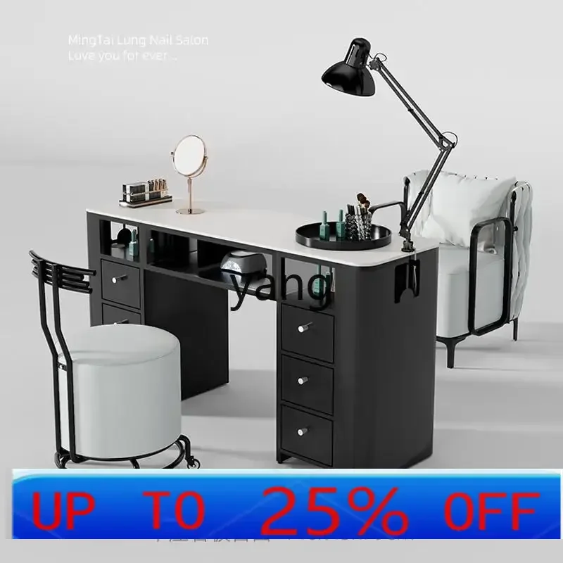 

lmm rock slab marble manicure table single double nail salon high-end black special table