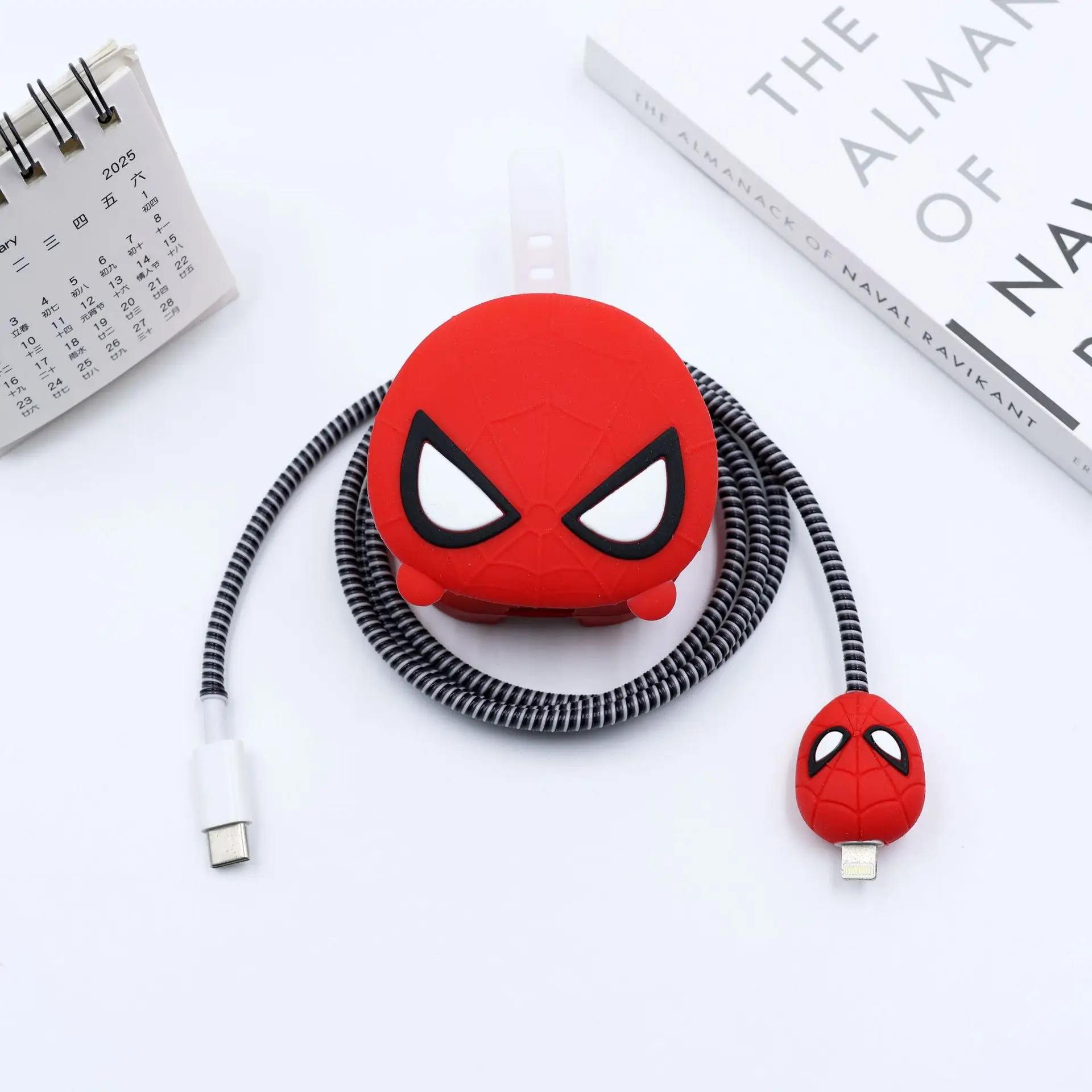 4Pcs/set Cute Cable Protector Cover For iPhone 40W Charger Data Line Protective Sleeve Data Cable Management Cord Winder Kit