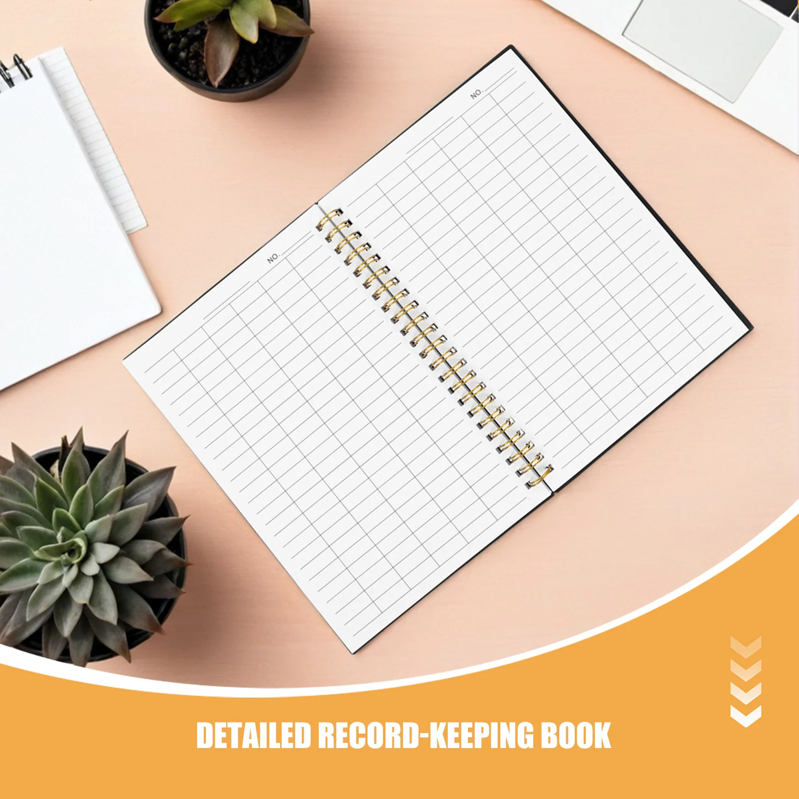 2Pcs Horizontal Lined Ledger Book PP Cover Budget Notebook Planner Home Business Expense Tracker Personal Finance Income Log