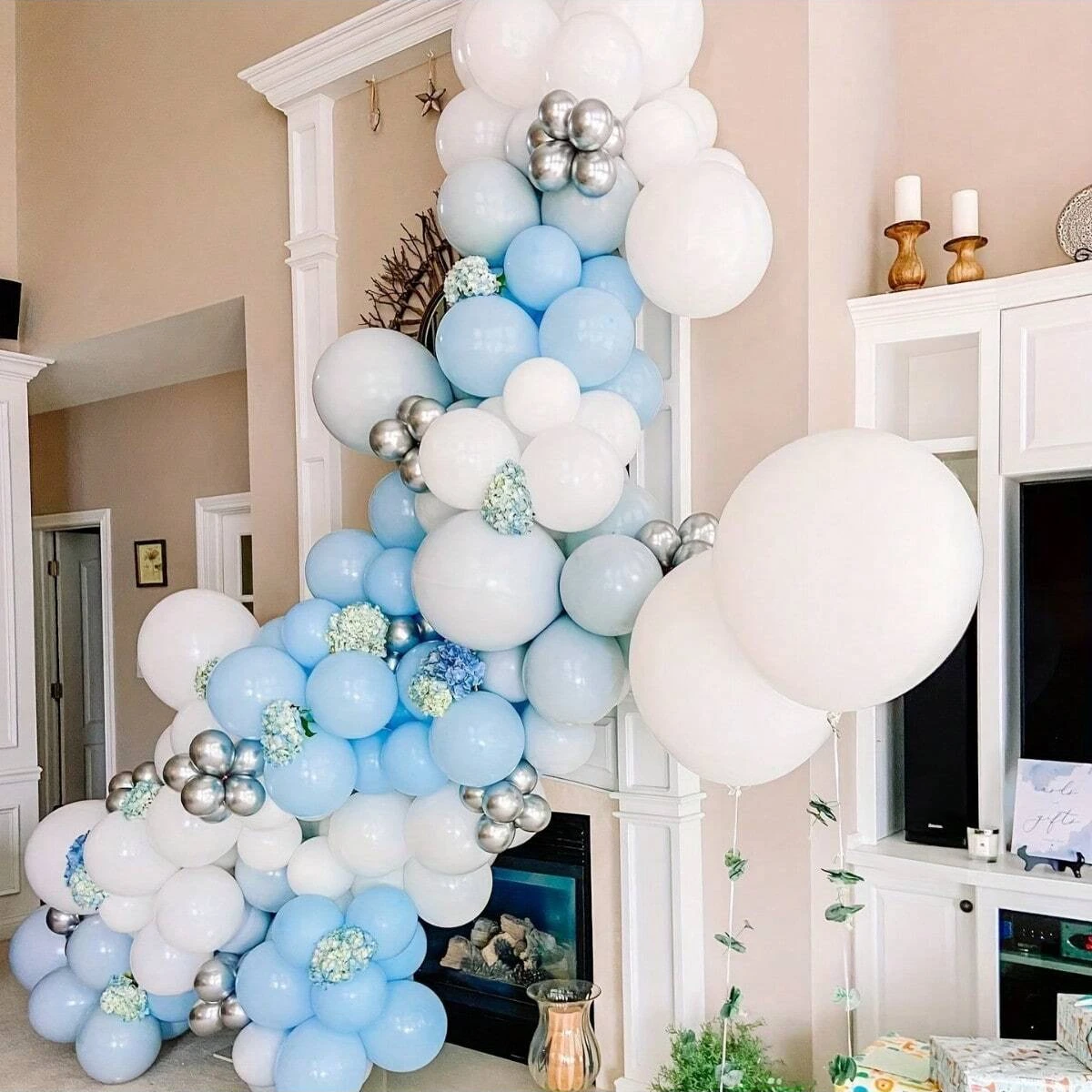 109pcs Blue And White Balloon Arch Set Birthday Bridal Gift Party Wedding Winter Shower Decoration