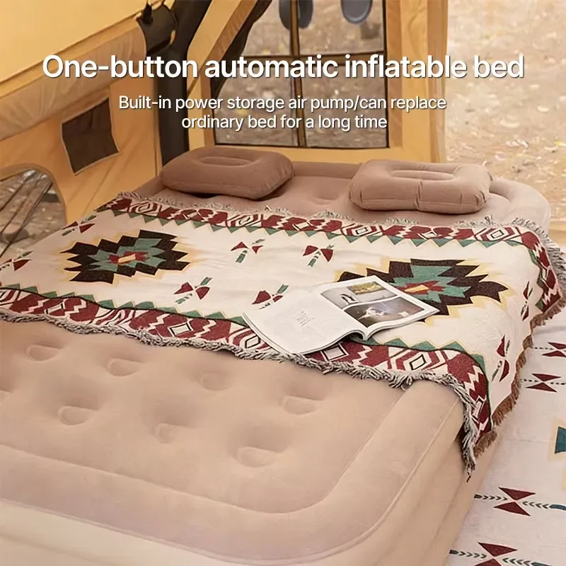 Modern PVC Casual Air Camp Mattress for Hiking Picnic Beach Travel Auto-inflating Sleeping Airbed-Home Furniture