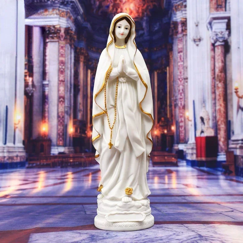 Religious New Product Glow in the Dark Palm Holy Mother Statue Ornaments Gifts Decorative Resin Crafts