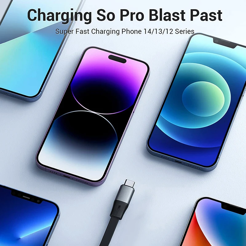 CAFELE intrekbare usb c-kabel voor iphone 13 14 12 11  5a 27w 3 in 1 type c micro-snellaadsnoer voor xiaomi