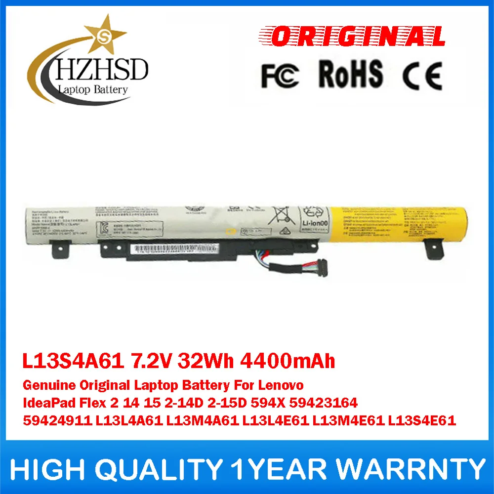 

L13S4A61 7.2V 32Wh 4400mAh Genuine Original Laptop Battery For Lenovo IdeaPad Flex 2 14 15 2-15D 594X 59423164 59424911 L13L4A61
