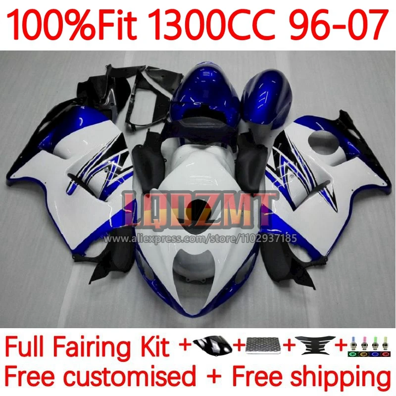 Injection For SUZUKI Hayabusa GSXR1300 GSXR 1300 CC 96 97 98 99 00 01 02 2003 2004 2005 2006 2007 Fairing 170No.34 Blue white