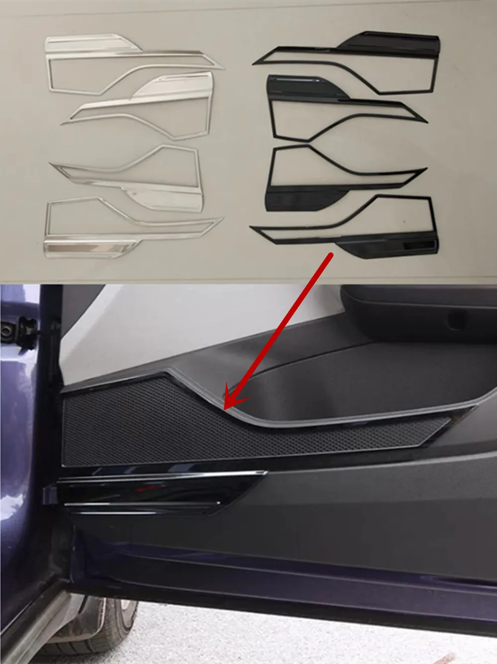 Para Volkswagen VW T-cross Tcross 2019-2024, Cubierta de Acero Inoxidable para Altavoces de Audio de Puerta Interior, Accesorios Decorativos
