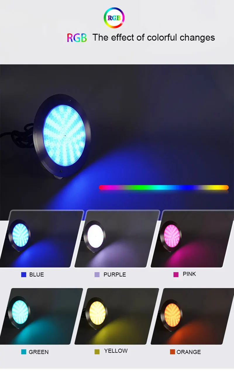 Imagem -04 - Rgb Led Piscina Luz 12v Impermeável Montado na Parede Luz Subaquática Cor Lagoa Piscina Decoração Controle Remoto App Festa 18w