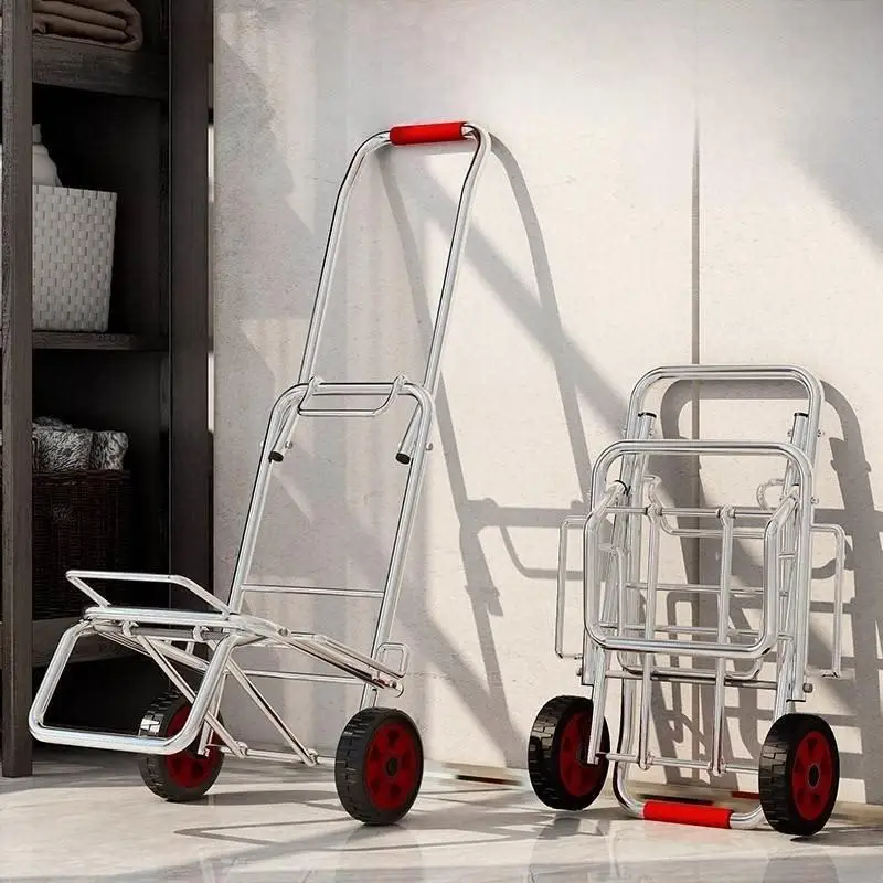 portable-lightweight-hand-pulled-shopping-cart-vegetable-buying-stall-goods-moving-utility-vehicle-stainless-steel-material-f