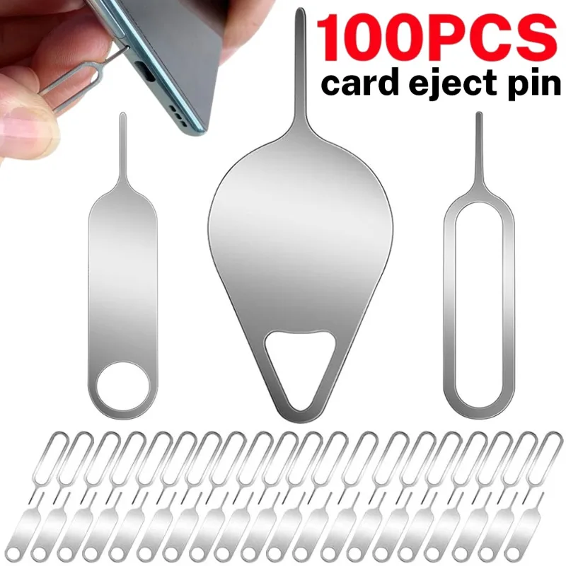 10-100PCS โลหะ Eject ซิมการ์ดถาดเปิดเข็มเครื่องมือสําหรับโทรศัพท์ Universal สําหรับ iPhone 16 15 SamSung Xiaomi Apple IPad