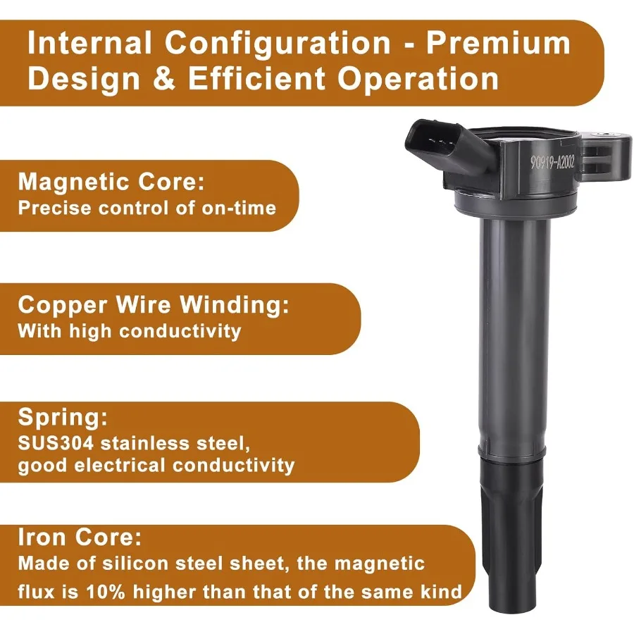 مجموعة ملف الإشعال مكونة من 6 قطع بديلة لتطبيقات المحرك Camry Rav4 Avalon Lexus RX350 ES350 3.5L عالية الأداء