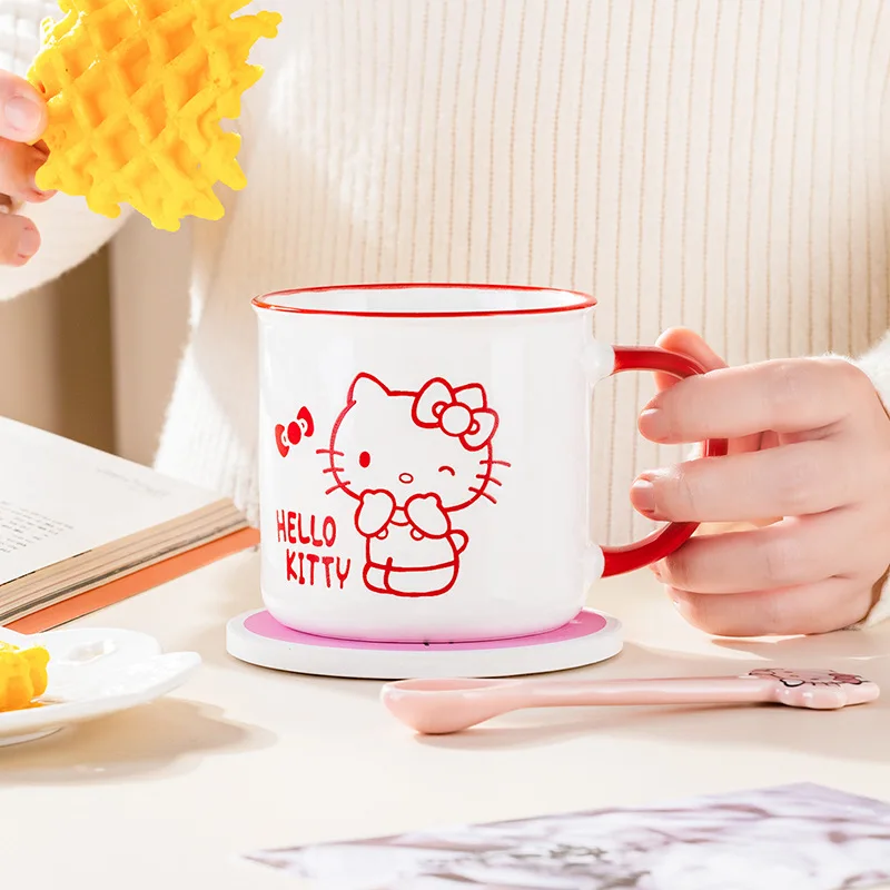 Sanurgente-Tasse en céramique Hello Kitty, Kuromi My Melody, Pochacco Cinnamoroll, Tasse mignonne pour la maison, le bureau, le thé, le petit déjeuner, Cadeaux pour filles, 310ml