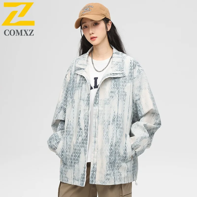 

COMXZ Trendy Jacket 2025 Korean Fashion Lightweight Windproof Outdoor Travel Hiking Athleisure Jacket Baggy Man Clothes Jacket