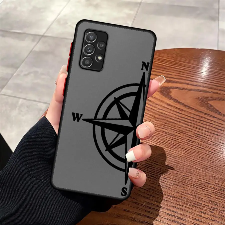 Case for Samsung Galaxy A52S A72 A73 A33 A14 A23 A34 A36 A17 A52 A16 A15 A54 A53 A56 A55 A35 Phone Cover Nautical Anchor Compass