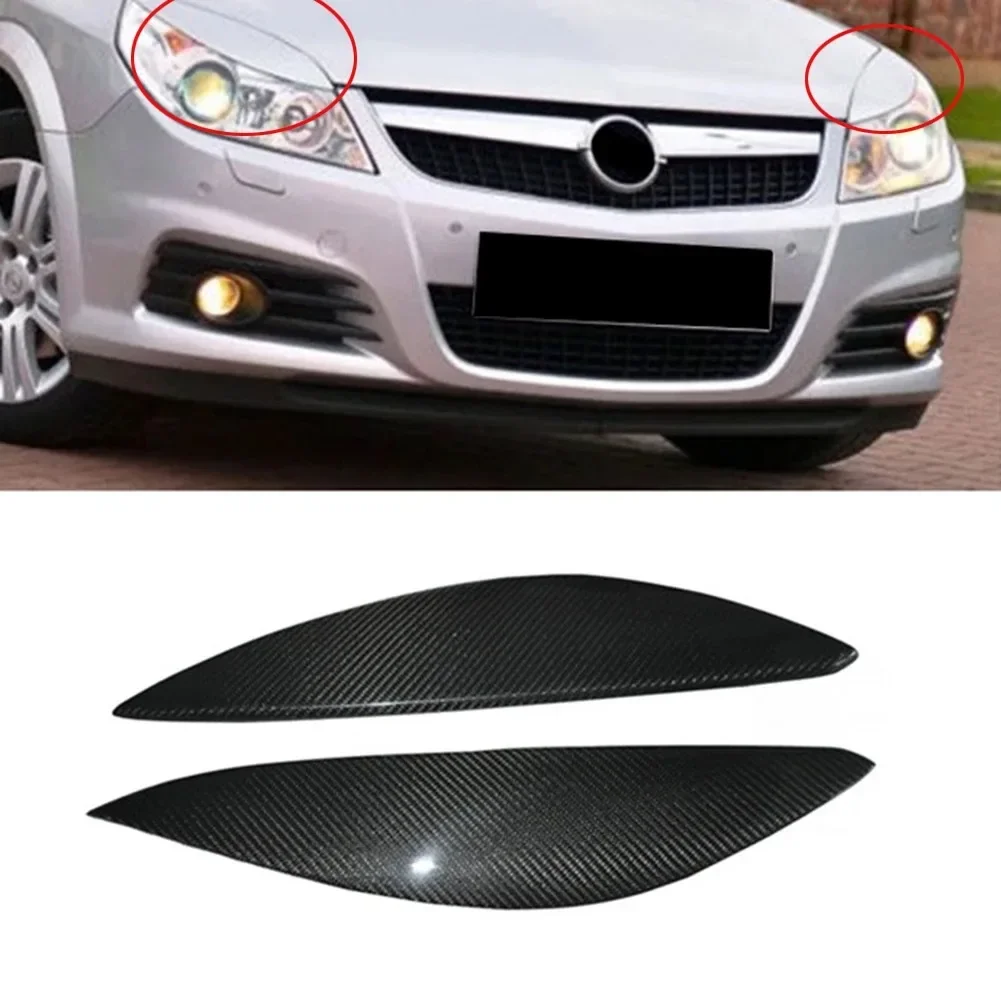 Facelift Accessories Front Light Eyebrow Decorative Trim Sticker Cover For Vauxhall Opel Vectra 2004 2005 2006 2007 Carbon Fiber