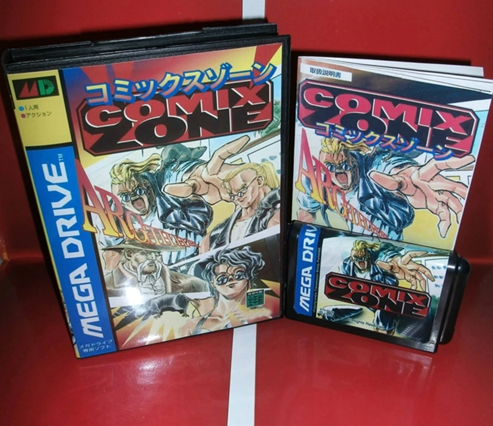 

Comix Zone with Box and Manual for 16 Bit Sega MD Game Cartridge Megadrive Genesis System