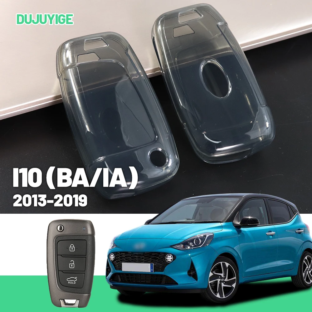 

Прозрачный чехол для ключей из ТПУ для Hyundai I10 (BA/IA) 2013-2019, защитный чехол для брелока, автомобильные аксессуары 2014 2015 2016 2017 2018
