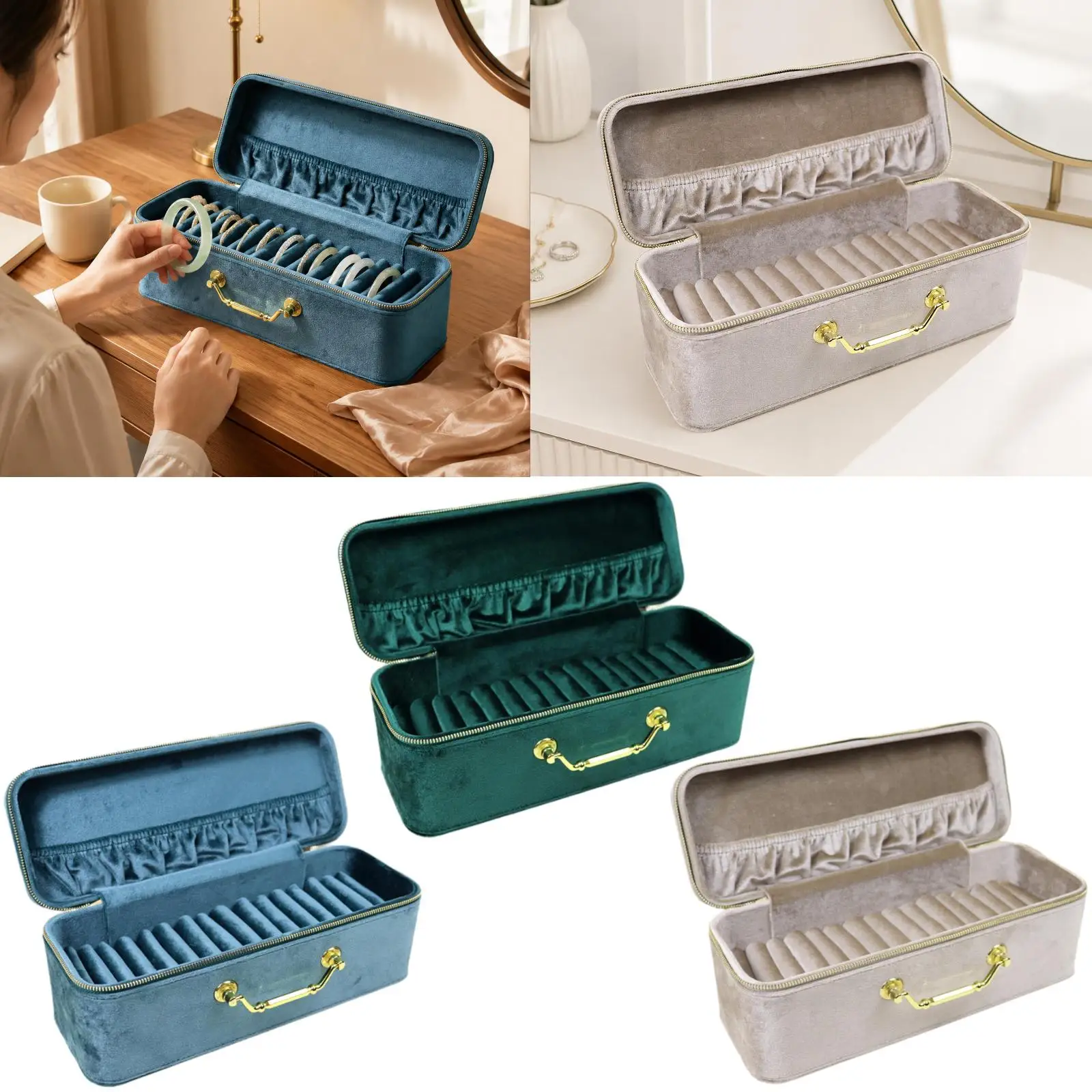 Bracelet Display Case, 15 Slots, Convenient Portable Jewelry Organizer Storage Box, Presentation Box, for Engagement Dresser