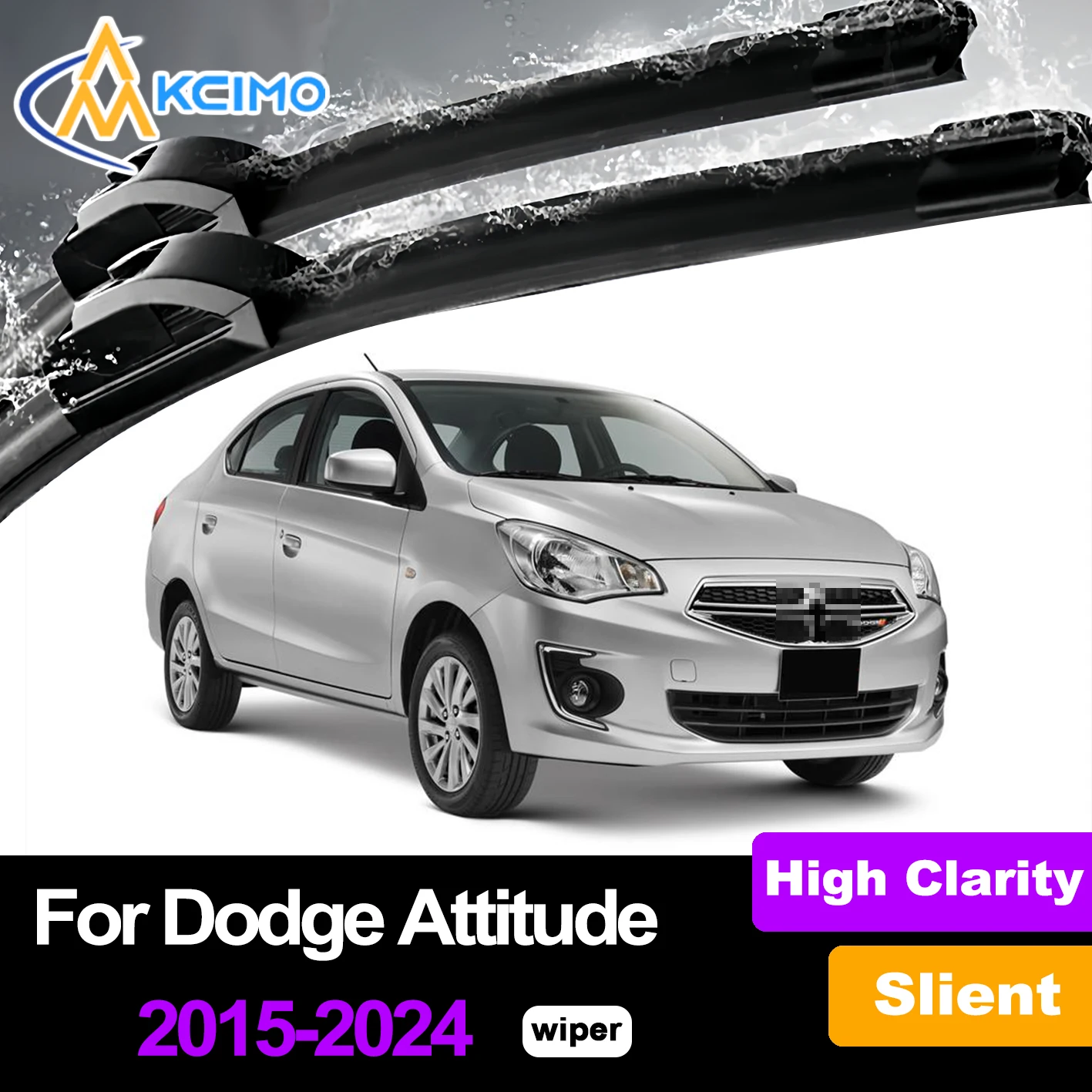 

Premium Rubber Silent Durable Front Windshield Wiper Blades For Dodge Attitude A10 2015-2024 Car Windshield Wiper Accessories