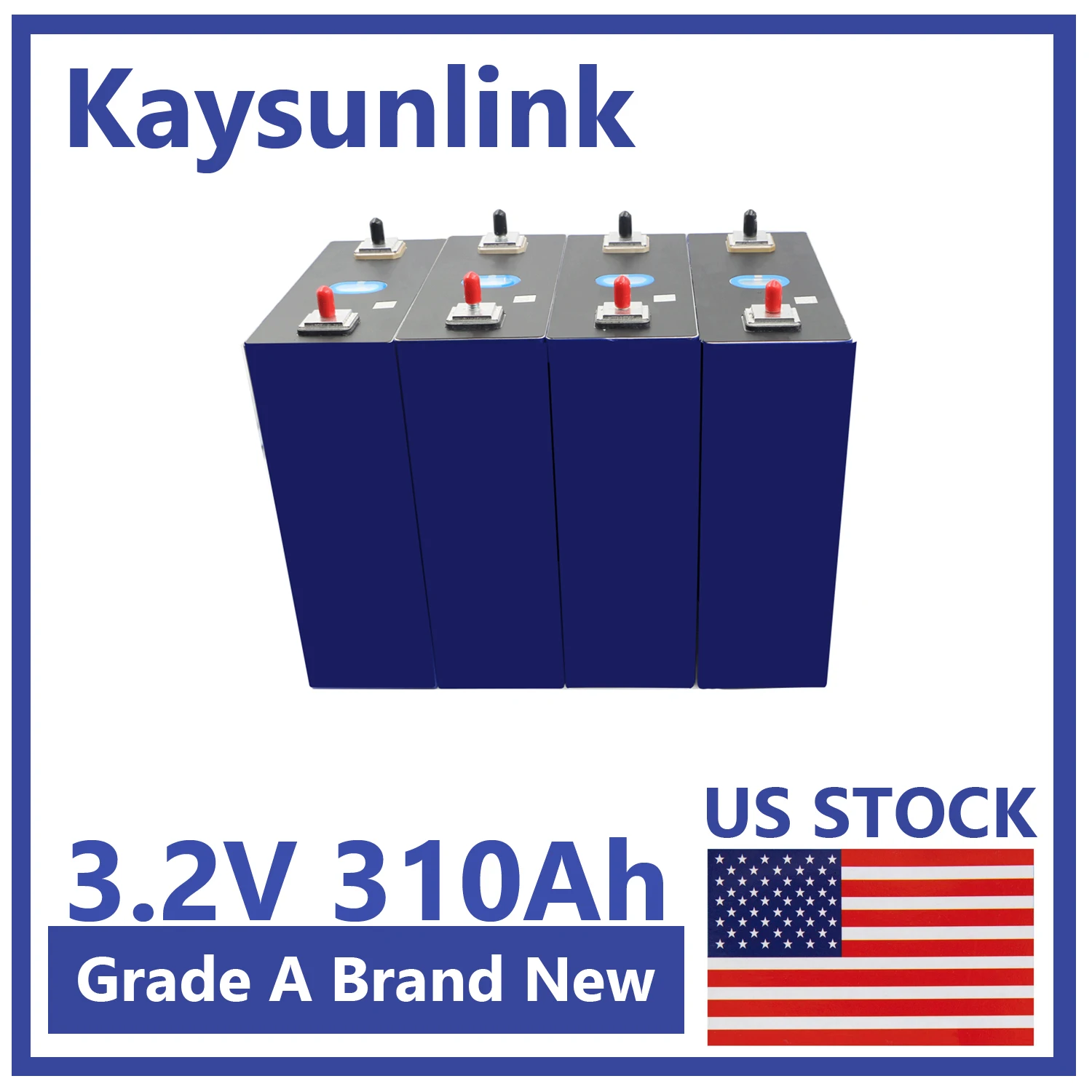 4PCS 3.2V 310AH Grade A LiFePO4 Battery Cells, USA Stock, Deep Cycle 6000+ Battery with QR Code, Lithium Motorcycle Battery