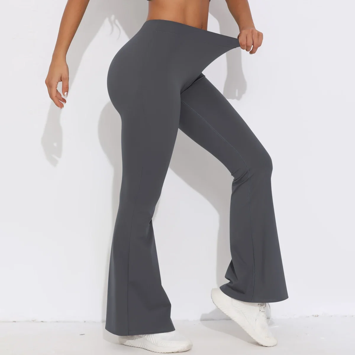 Leggings svasati da palestra con culo scrunch Leggings push up sexy con vita a V Leggings fianchi da donna Pantaloni da yoga con sensazione nuda Collant da allenamento