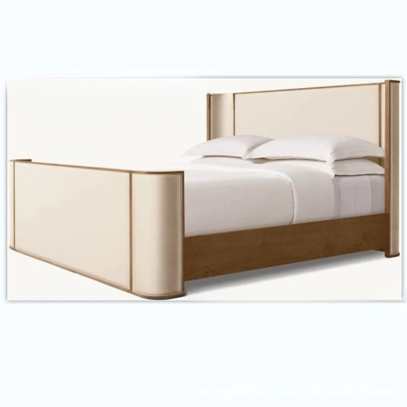

American solid wood high-end luxury villa room bedroom bed