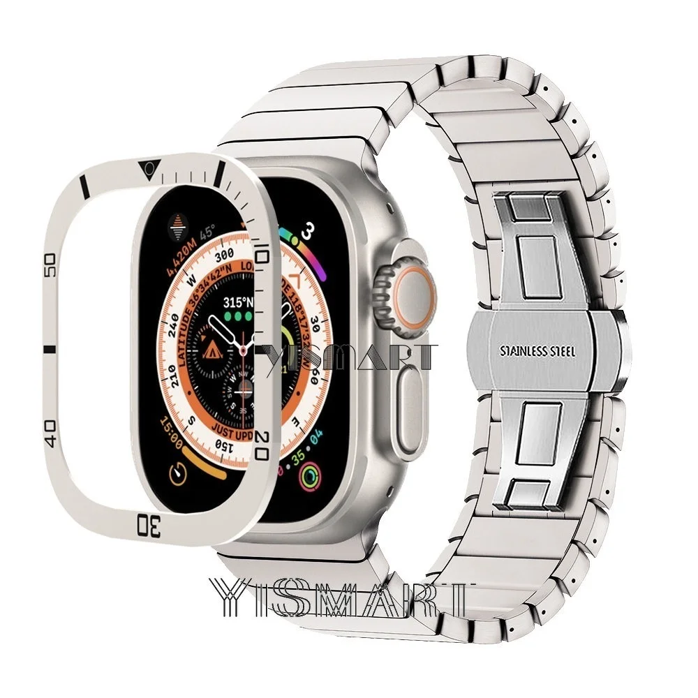 Apple Watch用ベゼル,超高品質アルミニウム合金フレーム,カバーケース用アクセサリー,49mm