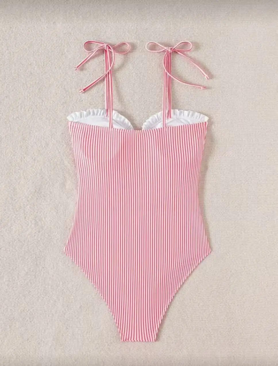 2026 Strappy ملابس السباحة قطعة واحدة مثير مخطط كشكش ملابس النساء الاستحمام السباحة لباس سباحة مبطن بحر الصيف #6