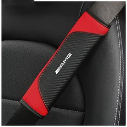 2PCS Leather Car Seat Belt Cover Safety Belt Shoulder Protection Pads For Mercedes Benz AMG CLA CLS W212 W213 W204 W205 W176 GLA