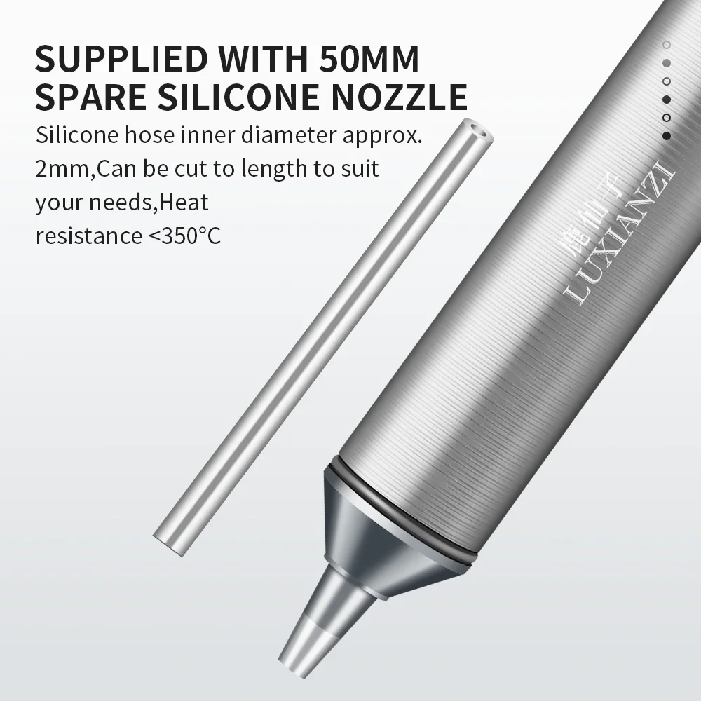 LUXIANZI Aluminum Desoldering Pump Powerful Suction Tin Removal Vacuum Gun Desolder Tool Solder Sucking Pen with Extra Nozzle