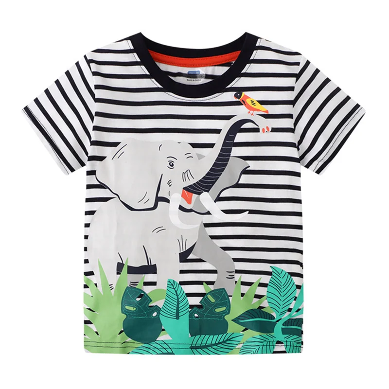 Little maven 2022 New Fashion Summer T-shirt Cotton Dinosaur Cartoon Tops Children Lovely Casual Clothes for Kids 2-7 year