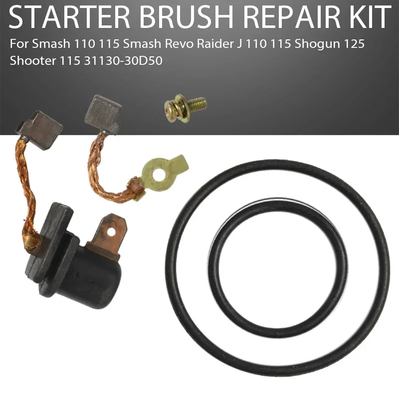 31130-30D50 Starter Carbon Brush Kit Fit Smash 110 / 115 Smash Revo Raider J 110 / 115 Shogun / Shooter 115