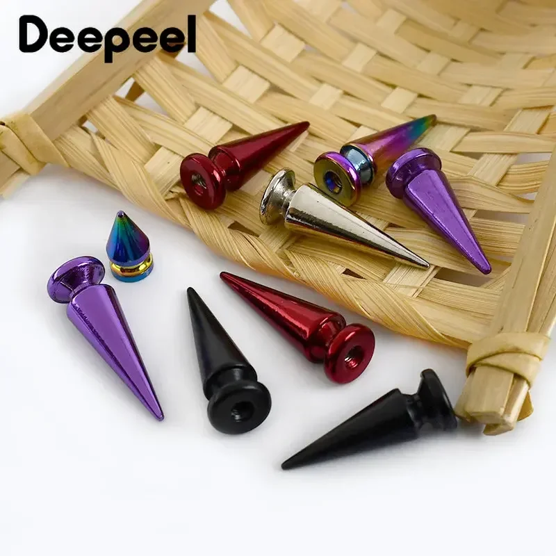 5/10Pcs Deepeel Metal Punk Rivet Cone Studs Spikes Screws Bag Shoes Clothes Decorative Nails DIY Leather Handcraft Accessories