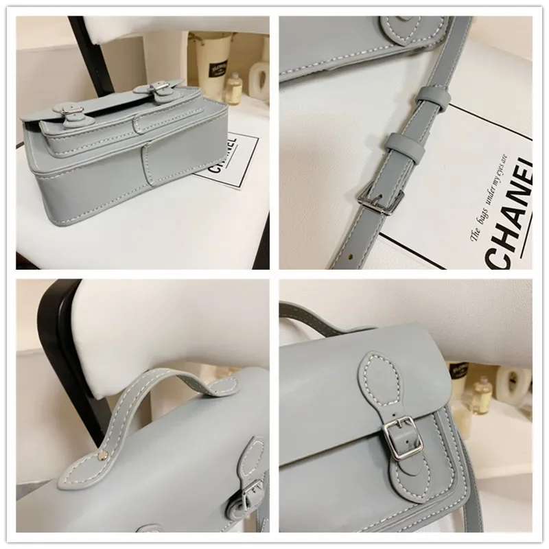 المألوف DIY اليدوية كامبريدج حقيبة كتف العصرية غطاء الوجه واحد الكتف المرأة حقيبة لينة بو الجلود شكل مربع #4