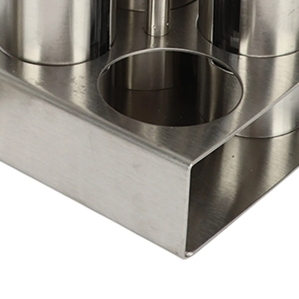 Set of 4 304 Stainless Steel Seasoning Bottle Set Removable Refillable Oil Vinegar Dispensers Large Capacity with Base Stand