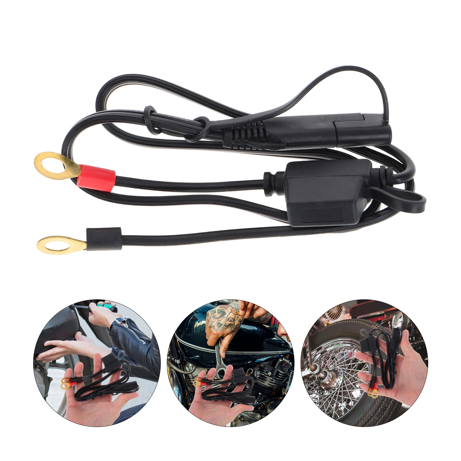 

Motorcycle Quick Disconnect Extension Cable Adapter Ring Terminal Harness Fused Plug Durable Universal Replacement For Truck Suv
