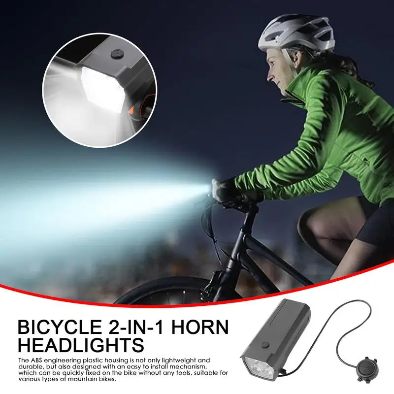 Bicycle Handlebar Light 2-in-1 Scooter Handlebar Light Bell Waterproof USB Charging Night Riding Lamp 1200mAh 300 Lumens Cycling